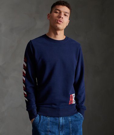 Sudadera clásica con cuello redondo en algodón de rizo con diseño gráfico Trophy Image 1