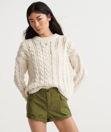 Pull en maille torsadée ajourée Layla Image 1