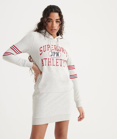 Hooded Varsity Sweat Dress Image 1