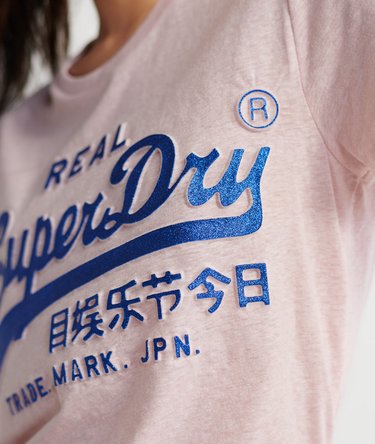 T-shirt con grafica glitterata in rilievo Vintage Logo Image 4