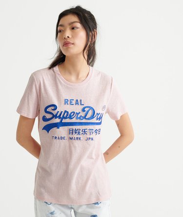 T-shirt con grafica glitterata in rilievo Vintage Logo Image 1