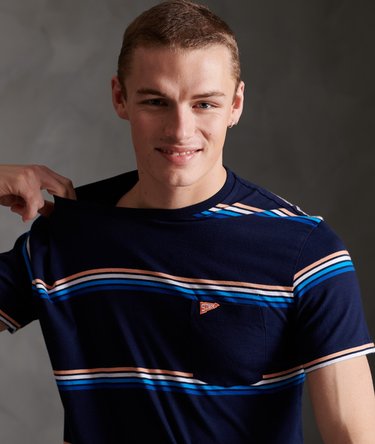 Organic Cotton Box Fit Stripe Pocket T-Shirt Image 4