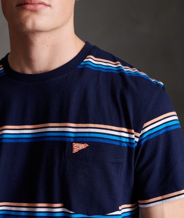 Organic Cotton Box Fit Stripe Pocket T-Shirt Image 5