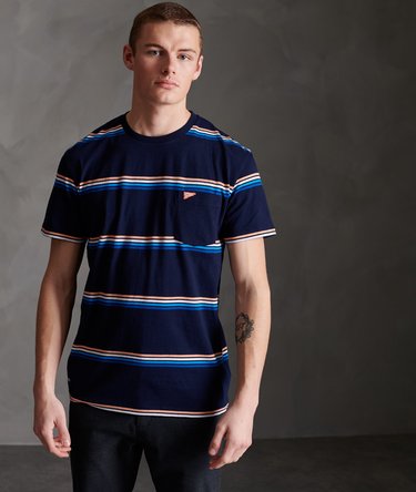 Organic Cotton Box Fit Stripe Pocket T-Shirt Image 1