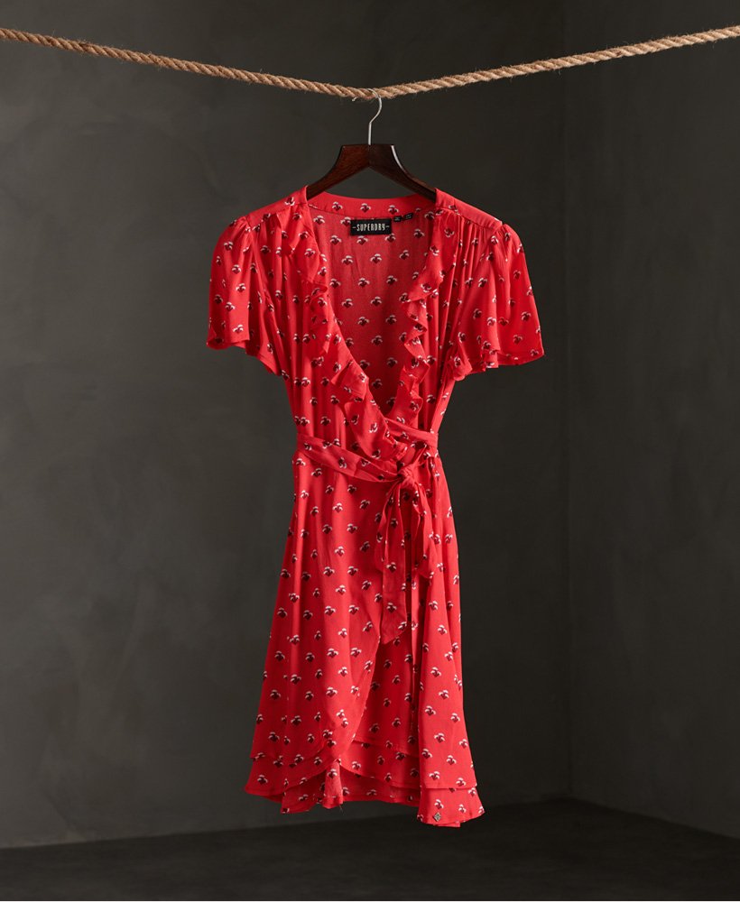 womens Summer Wrap Dress in Red Ditsy | Superdry UK