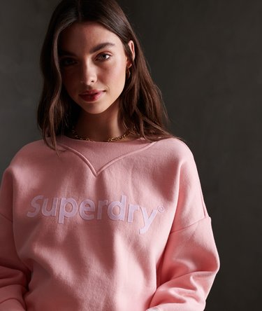 Angerautes Registered Rundhals-Sweatshirt mit Beflockung Image 1