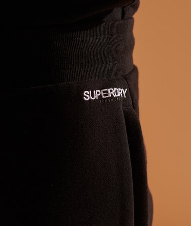 Losvallende geborstelde Micro joggingbroek met logo en taps toelopende pijpen Image 3