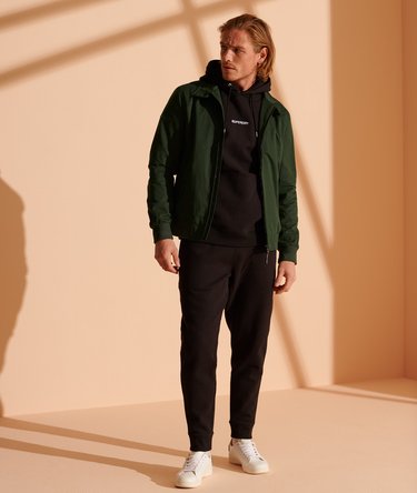 Losvallende geborstelde Micro joggingbroek met logo en taps toelopende pijpen Image 2