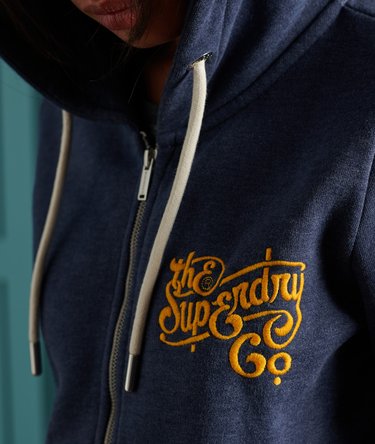 Klassieke Reworked hoodie met rits en appliqué Image 4