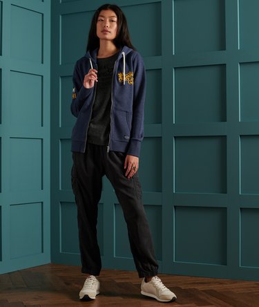 Klassieke Reworked hoodie met rits en appliqué Image 2