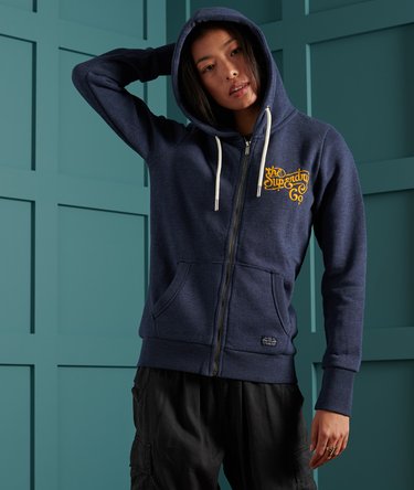 Klassieke Reworked hoodie met rits en appliqué Image 1