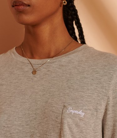 Organic Cotton Scripted Long Sleeved Crew Top Image 3