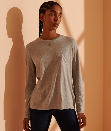 Organic Cotton Scripted Long Sleeved Crew Top Image 1