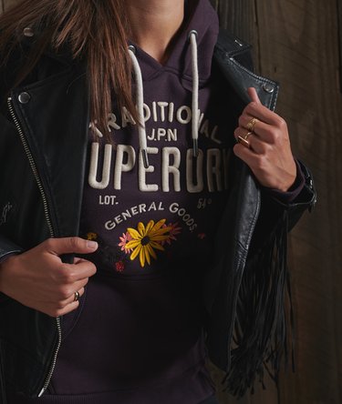 Folk Hoodie mit Blumen-Print Image 3