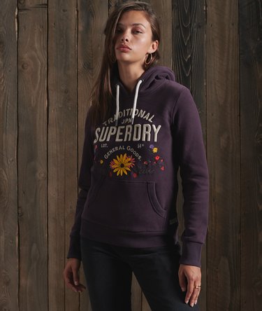Folk Hoodie mit Blumen-Print Image 2