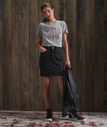 Klassisches Reworked T-Shirt mit Folien-Print Image 2