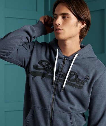 Vintage Logo Embroidery Zip Hoodie Image 1