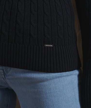 Jersey de cuello vuelto en punto trenzado Croyde Image 4
