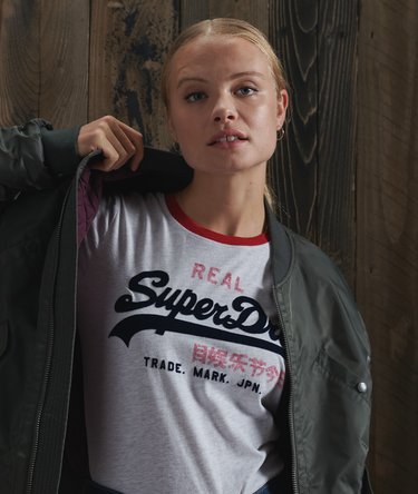 Vintage Logo Varsity Ringer T-Shirt Image 4