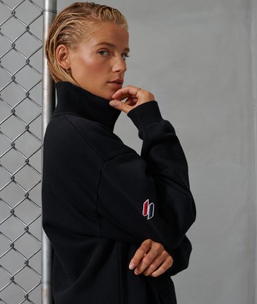 Limited Edition City College kraagloze sweater met halve ritssluiting Image 3