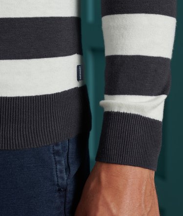 Orange Label Striped Cotton Crew Jumper Image 4
