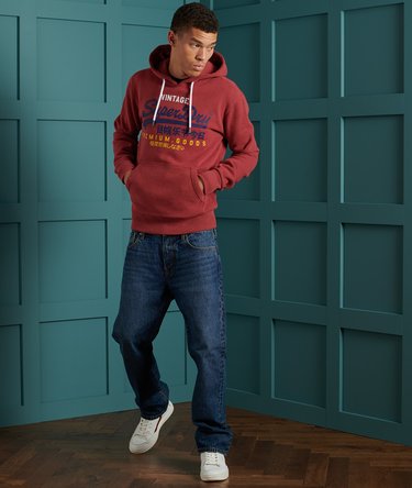 Vintage Hoodie mit dreifarbigem Logo Image 2