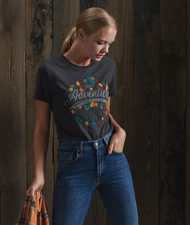 T-shirt Folk z kwiatowym wzorem Image 1
