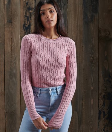 Jersey de punto trenzado con cuello redondo Croyde Image 1