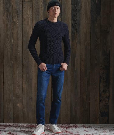 Sweter ze splotem warkoczowym i okrągłym dekoltem Jacob Image 2