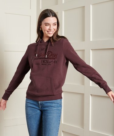 Sweat à capuche brossé à sequins Vintage Logo Image 3