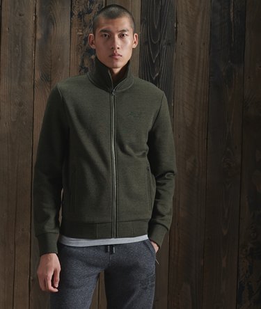 mens Orange Label Classic Track Top in Winter Khaki Grit Superdry UK