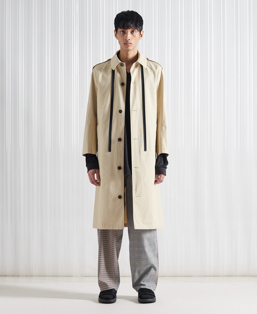 womens Limited Edition SDX Unisex Mac Coat in Black/Stone