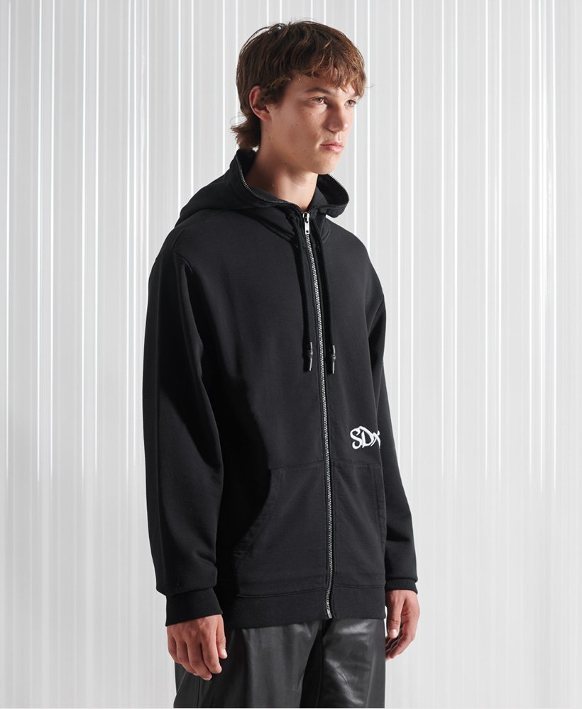mens Limited Edition SDX Unisex Full Zip Hoodie in Black | Superdry UK