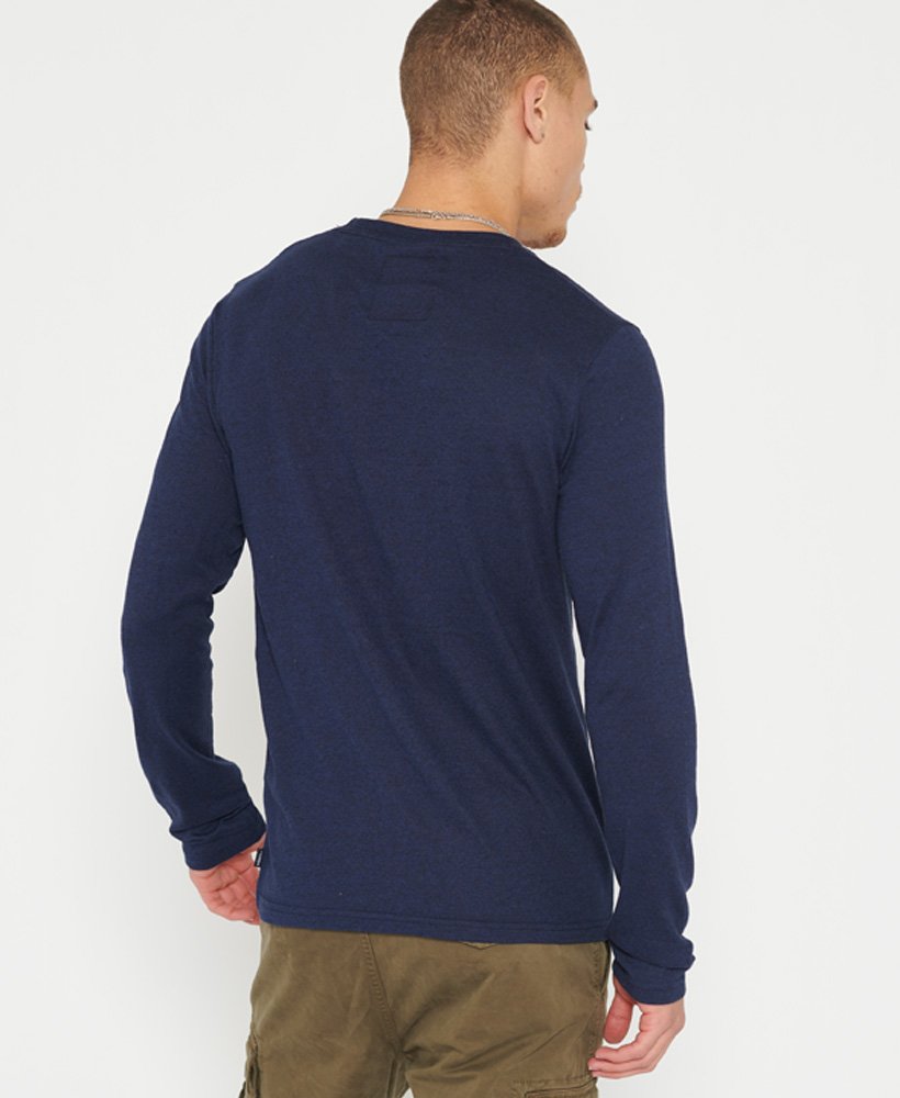 mens Authentic Mono Long Sleeve Top in Bright Navy Grit | Superdry US