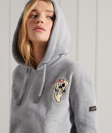 Kurz geschnittenes Hoodie mit Military-Logo Image 3
