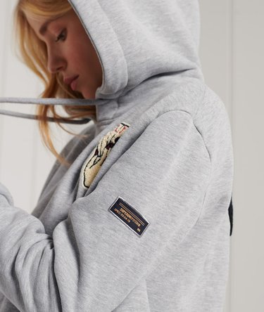 Kurz geschnittenes Hoodie mit Military-Logo Image 5