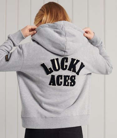 Kurz geschnittenes Hoodie mit Military-Logo Image 1