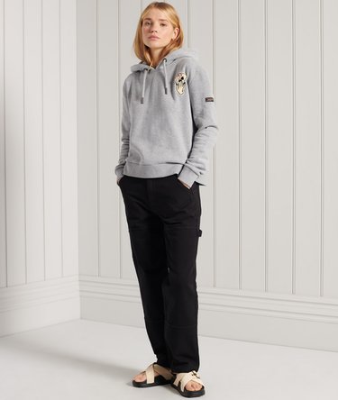 Kurz geschnittenes Hoodie mit Military-Logo Image 4