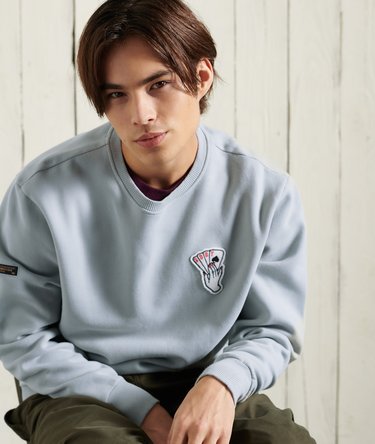 Sudadera gráfica de inspiración militar con cuello redondo Image 3