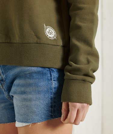 Military Logo Crop Hoodie Image 5