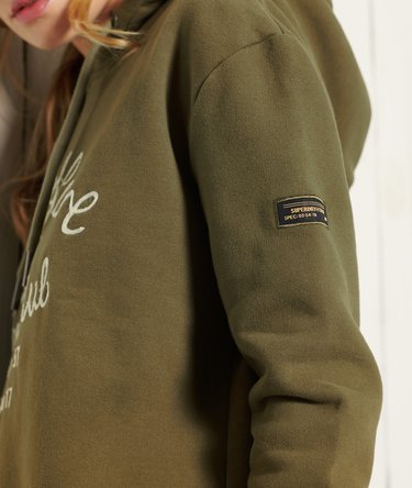 Military Logo Crop Hoodie Image 4