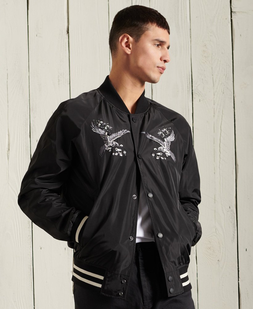 【未使用】3x1 スカボンバージャケット Suka Bomber Jacket mens Suika Bomber Jacket in Black | Superdry UK