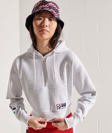 Bluza o kwadratowym kroju z kapturem i nadrukiem Code Image 1