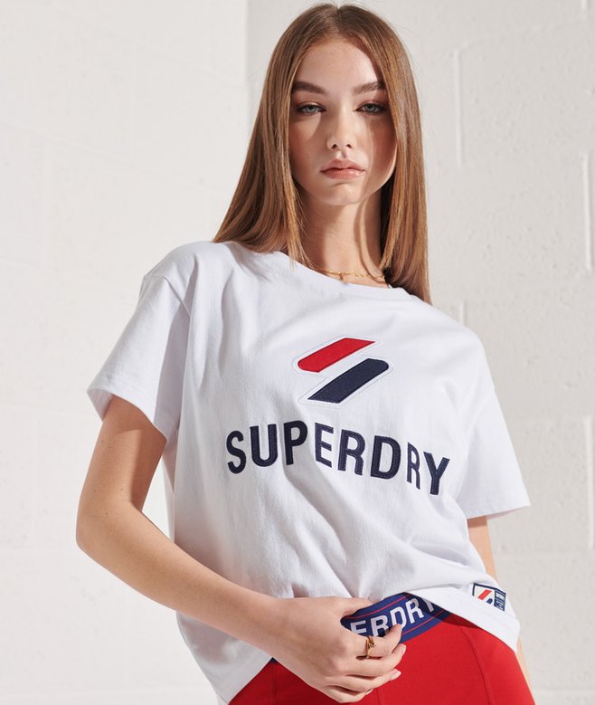 Superdry Sportstyle T-shirt classica da donna in ciniglia S