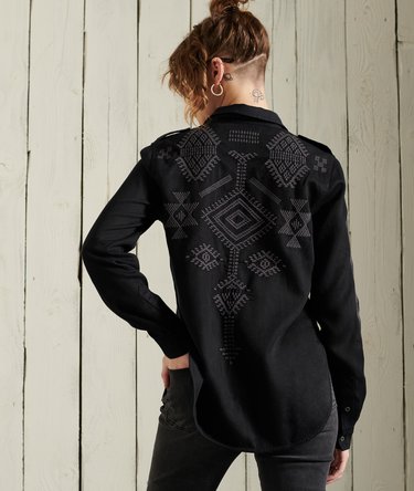 Tencel Military Embroidered Shirt Image 3