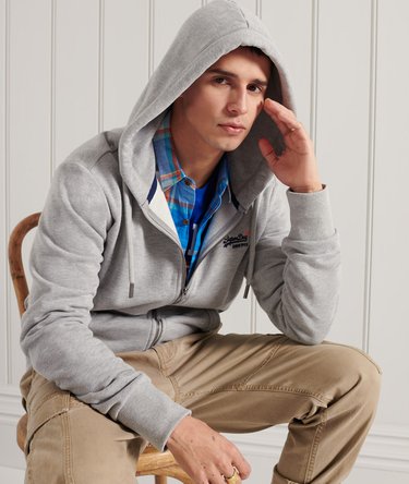 Klassieke Orange Label hoodie met rits en loopbackstof Image 3