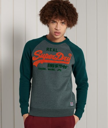 Sudadera con logo bicolor, manga raglán y cuello redondo Vintage Image 1