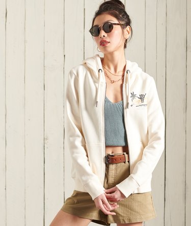 Vintage Logo Itago Zip Brushed Hoodie Image 1