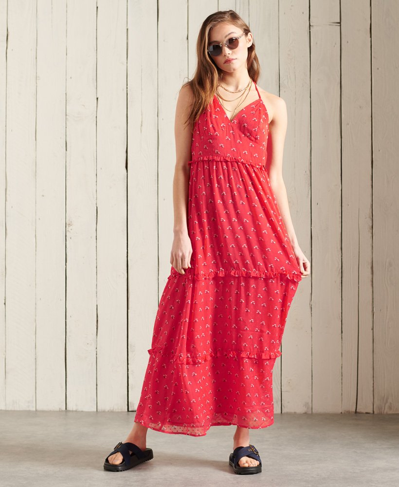womens Margaux Maxi Dress in Hibiscus Ditsy | Superdry US