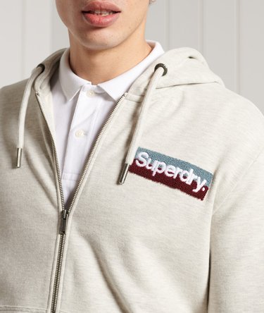 Sudadera de rizo con capucha, cremallera y logo Core Workwear Image 3